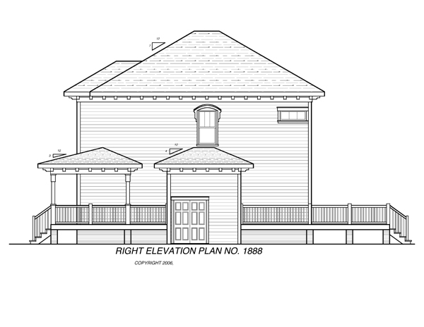 Right Elevation image of CAMDEN House Plan